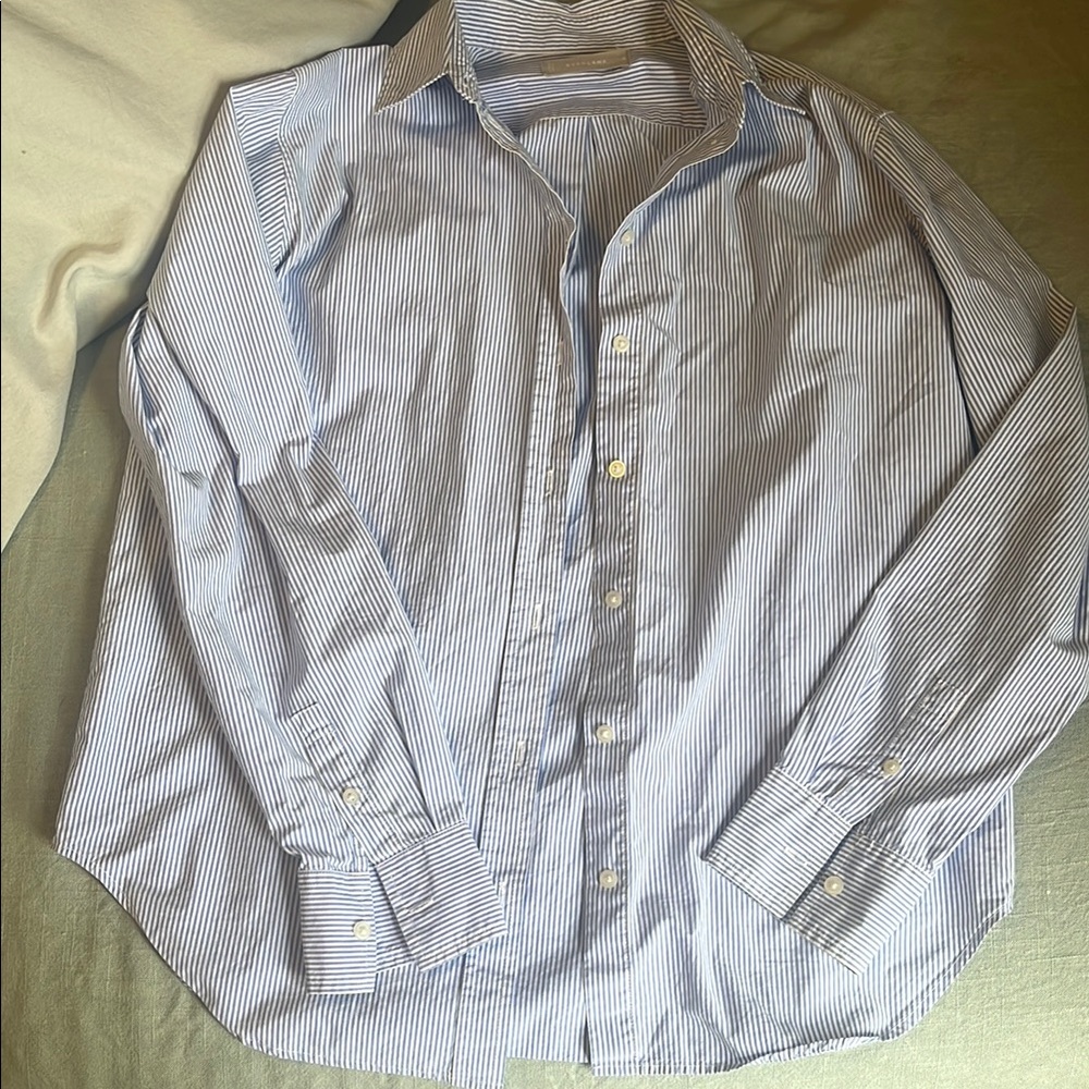 Everlane Blue Pinstripe Dress Shirt - Fitted - EUC - Size 4